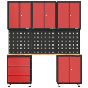 9 peças Metal Garage Workbench and Storage Gabinet System