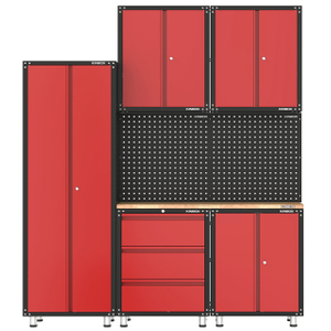 8 peças de armazenamento de garagem de metal e sistema de gabinete de oficina