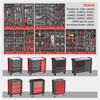 KinBox 248 Peça BMC Bandeja Profissional de Handraft Kit de ferramentas multifuncionais duráveis, painel de metal atualizado, suporta a personalização