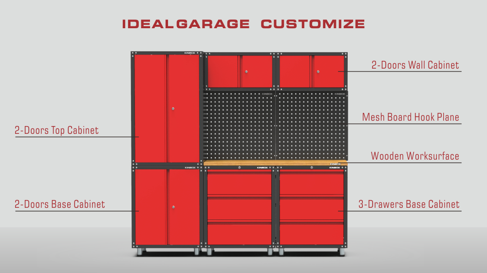 9 pe&ccedil;as Metal Garage Workbench System para workshop