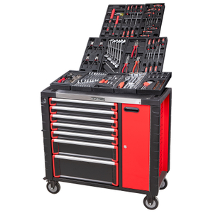 KinBox 138 Piece BMC Bandeja Profissional de Handcart Durável O painel de metal atualizado multifuncional suporta Kit de CustomizationTool