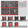 KinBox 138 Piece BMC Bandeja Profissional de Handcart Durável O painel de metal atualizado multifuncional suporta Kit de CustomizationTool