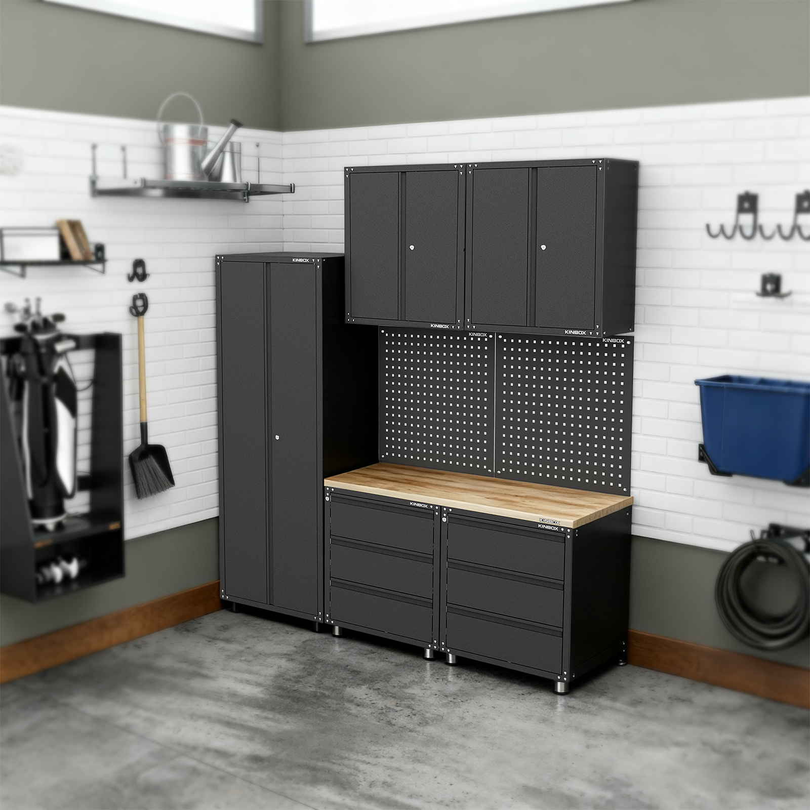 Como um armário de garagem evita a oxidação de ferramentas?