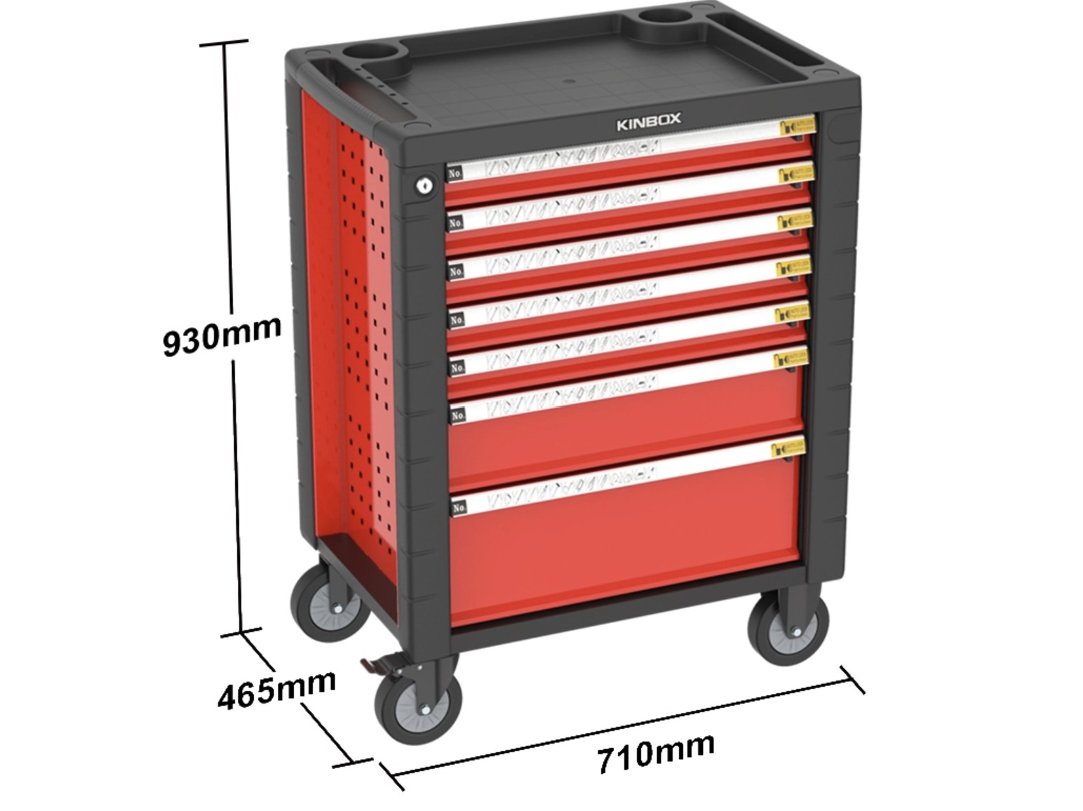 Tamanho do gabinete de ferramentas de rolamento de gaveta KINBOX 7